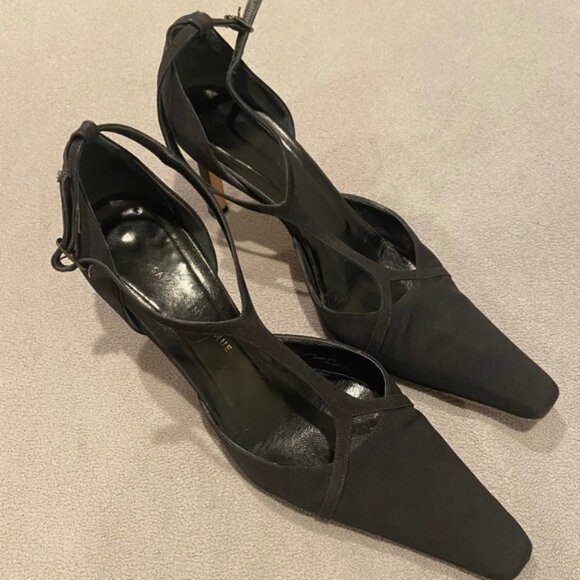 Saks Fifth Avenue Black Pointed Toe Heels, Size 9, 3” Heel Vintage 90's - Picture 1 of 11